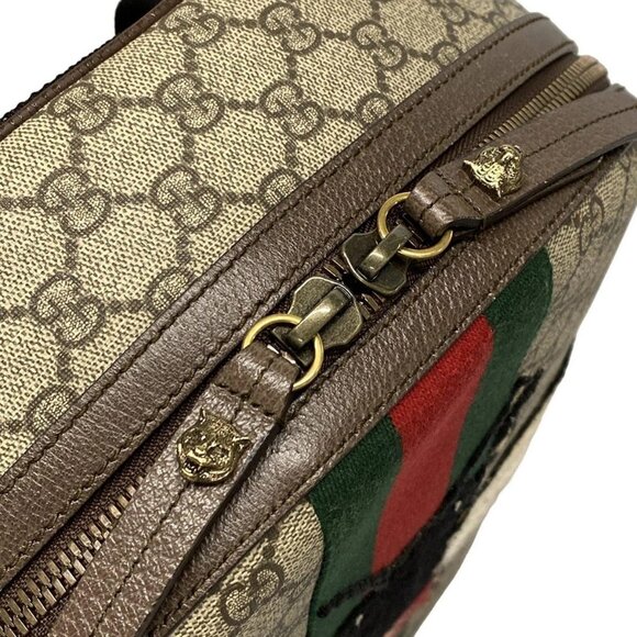 Auth GUCCI GG Supreme/Sherry/Animalier 442892 Beige Dark Brown Multi Leather - Picture 10 of 16